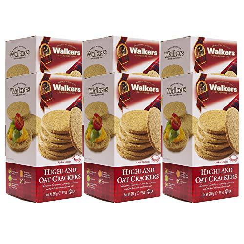Walker’s Shortbread Highland Oat Crackers, Scottish Crackers, 9.9 Oz Box (Pack of 6)