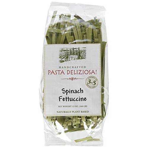 Pasta Deliziosa Handcrafted Pasta, Spinach Fettuccine, 12 Ounce