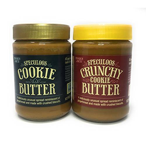 Variety Pack - Trader Joe’s Speculoos Cookie Butter (1 Smooth and 1 Crunchy) - Total of 2 Jars