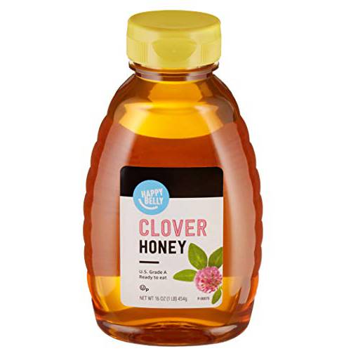 Amazon Brand - Happy Belly Clover Honey, 16 Ounce