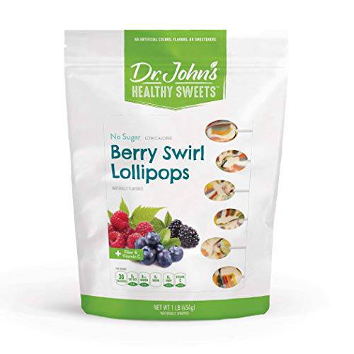 Dr. John’s Healthy Sweets Sugar Free Berry Swirl Oval Lollipops (60 count, 1 LB)
