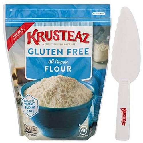 Krusteaz Gluten Free All Purpose Flour 32 oz Resealable Bag with Krusteaz Pastry Knife