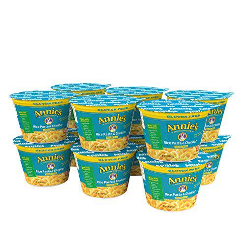 Annie’s Real Aged Cheddar Microwave Mac & Cheese with Gluten Free Pasta, Single Serve Macaroni & Cheese Cups, 2.01 OZ, 2 Count (Pack of 6)