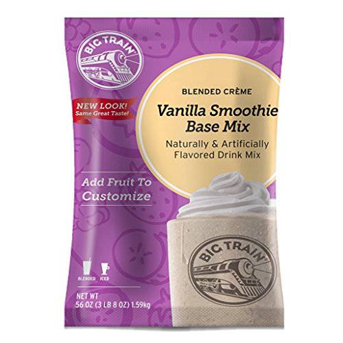 Big Train Blended Creme Mix Base Mix Vanilla Smoothie 3.5 Lb (1 Count) Powdered Instant Coffee Drink Mix