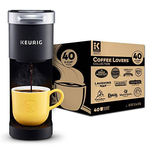 Keurig K-Mini Coffee Maker, Black with Coffee Lovers’ 40 Count Variety Pack Coffee Pods