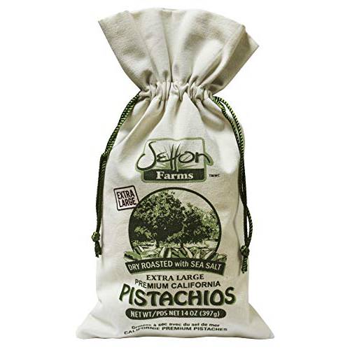 Setton Farms Pistachios, Dry Roasted and Salted Pistachios, Extra Large Premium California Pistachios, In Shell Pistachios, 14oz Burlap Gift Bag, Holiday Gifts, Thanksgiving Gifts, Rustic Bag, Certified Non-GMO, Gluten Free, Vegan and Kosher