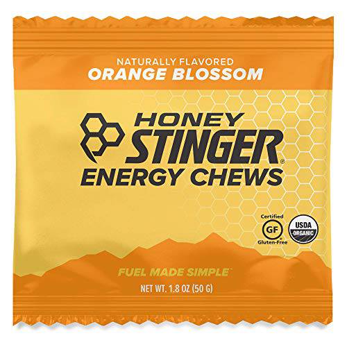 Honey Stinger Organic Orange Blossom Energy Chew | Gluten Free & Caffeine Free | For Exercise, Running and Performance | Sports Nutrition for Home & Gym, Pre and Mid Workout | 12 Pack, 21.6 Ounce
