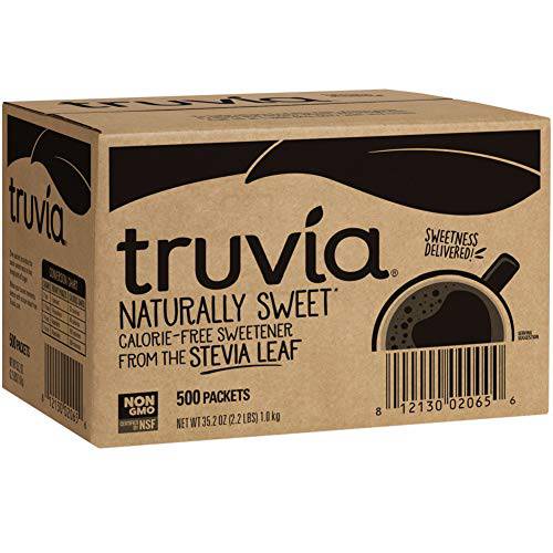 Truvia Natural Stevia Sweetener Packets, 35.2 Ounce, 500 Count (Pack of 1)