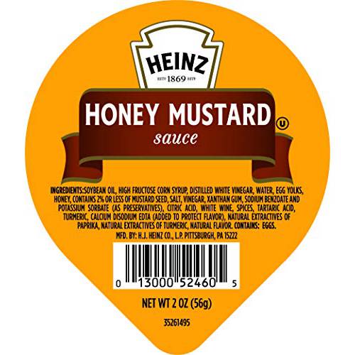 Heinz Honey Mustard Single Serve Dipping Sauce (60 ct Pack, 2 oz Dipping Cups)