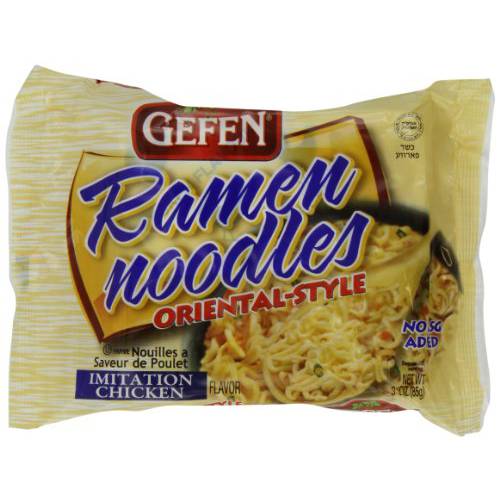 Gefen, Instant Ramen Noodles, No MSG Chicken Flavor, 3oz (24 Pack) Meat Free, Certified Kosher