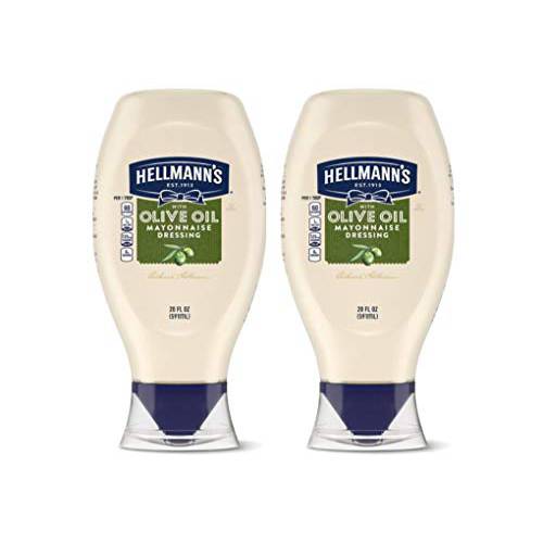 Hellmann’s Premium Mayonnaise Dressing With Olive Oil Easy Squeeze Bottle - 2 Pk (20 oz ea)