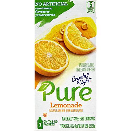 Crystal Light Pure Lemonade On The Go Drink Mix, 7-Packet Box (4 Box Pack)