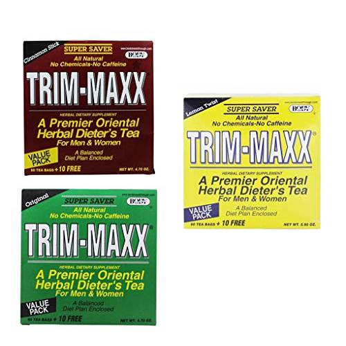 Trim Maxx Tea 60 Bags Variety (3 Pack)