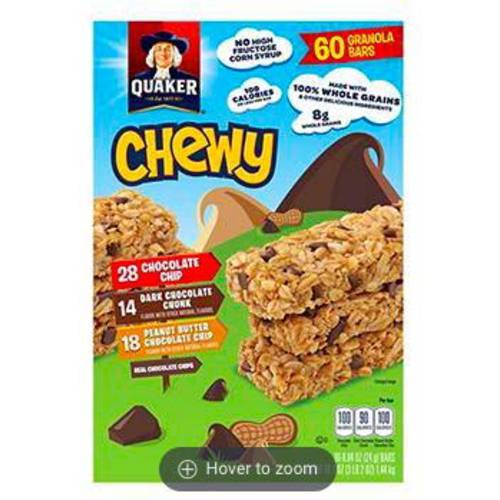 Quaker Chewy Granola Bars Variety Pack, 60 ct.