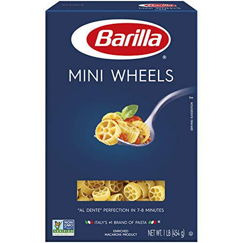Barilla Mini Wheels Pasta, 16 oz. Box (Pack of 12) - Non-GMO Pasta Made with Durum Wheat Semolina - Italy’s 1 Pasta Brand - Kosher Certified Pasta
