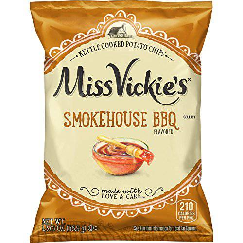 Miss Vickie’s Smokehouse BBQ Flavored Kettle Cooked Potato Chips, 1.375 Ounce (Pack of 64)
