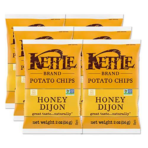 Kettle Brand Potato Chips, Honey Dijon Kettle Chips, Snack Bag, 2 Ounce (Pack of 6)