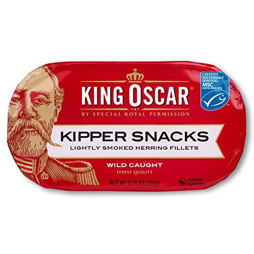 King Oscar Kipper Snacks, Smoked Herring Fillets, 3.54 Oz, Pack Of 12