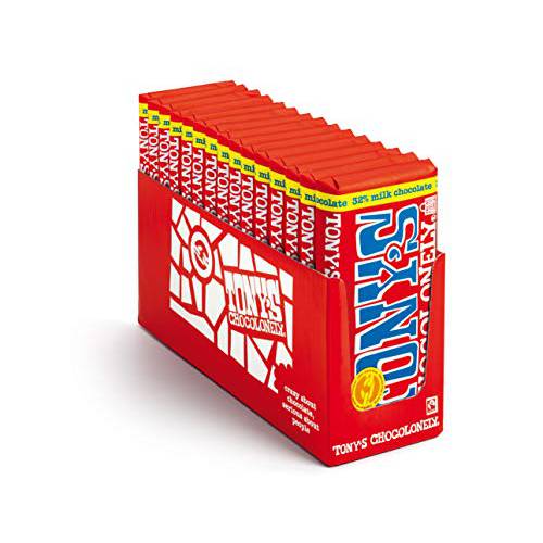 Tony’s Chocolonely 32% Milk Chocolate Bars, 6.35 Ounce, 15 Pack