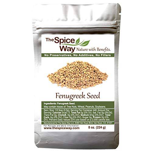 The Spice Way Fenugreek Seeds - Whole ( 8 oz ) great for Indian curry seasoning