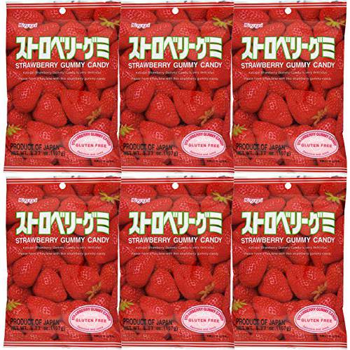 Kasugai Strawberry Gummy Candy 3.77oz (6 Pack)