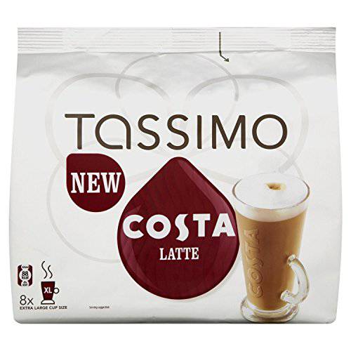 Tassimo Costa Latte (8 Drinks Per Pack) (Pack Of 3, Total 48 T-Discs)