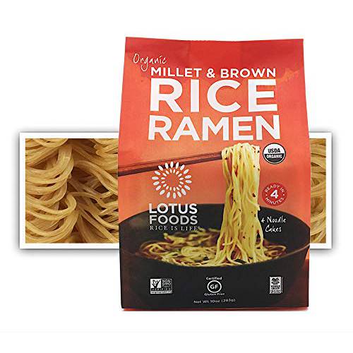 Lotus Foods Organic Gluten-Free Millet & Brown Rice Ramen Noodles, Nutty Flavor, 10 Oz, 6 Count
