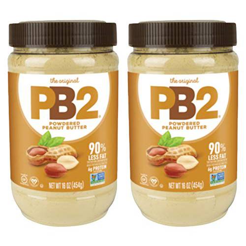 Original PB2 Powdered Peanut Butter - Low-Fat, High Protein Powder from Roasted Peanuts, 16 oz Jars (2-Pack)