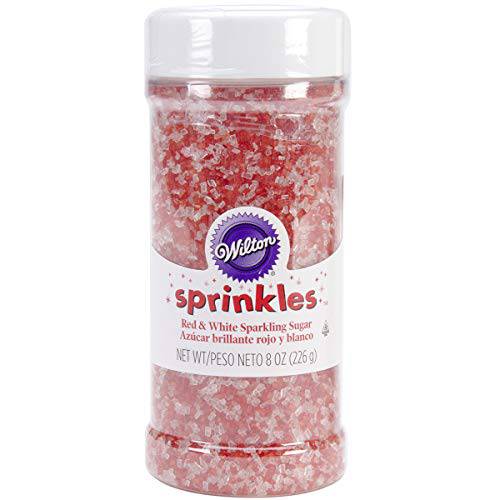 Wilton Sparkling Sugar, 8 Ounces, Red and White