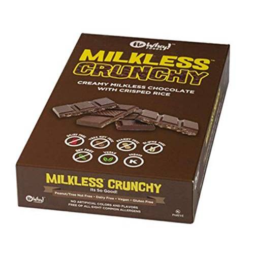 No Whey Foods - Milkless Crunchy Chocolate Bars (16 Pack) - Vegan, Dairy Free, Peanut Free, Nut Free, Soy Free, Gluten Free
