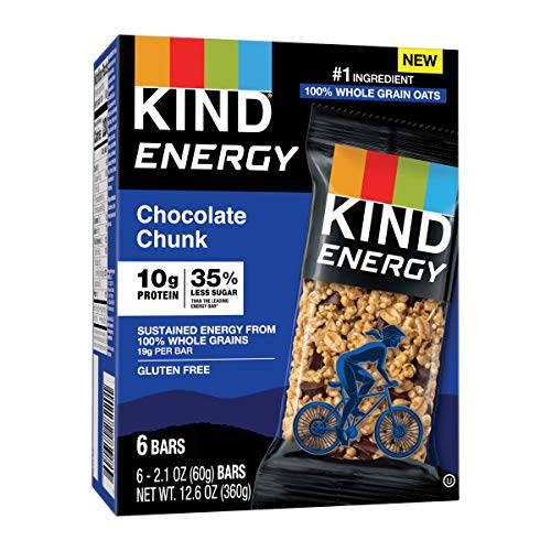 KIND Energy Bars, Chocolate Chunk, Healthy Snacks, Gluten Free, 30 Count