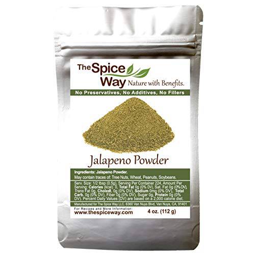 The Spice Way Jalapeno Powder - ( 4 oz ) hot pepper powder from pure chile dried pods
