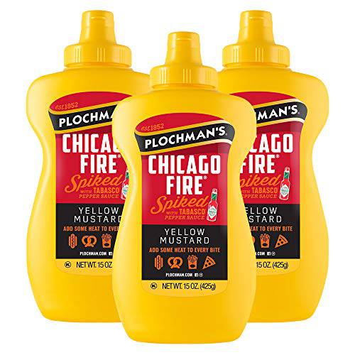 Plochman’s Chicago Fire Yellow Mustard 15 Oz (3 Pack)