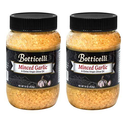 Minced Garlic with Extra Virgin Olive Oil by Botticelli, 16oz Jars (Pack of 2) - Premium Cooking Essentials - Gluten-Free - Made with Garlic-Infused Extra Virgin Olive Oil