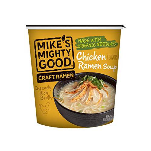 Mike’s Mighty Good Ramen Chicken Soup - Chicken Noodle Soup - Instant Ramen Noodles Cups - Organic Non-GMO Instant Noodles - 1.6 Ounces - 6 Pack