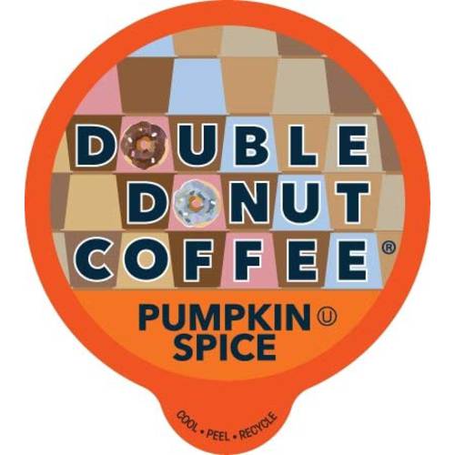 Double Donut Pumpkin Spice Coffee Pods, Single Serve Coffee for Keurig K Cups Machines, Medium Roast Pumpkin Coffee Pods, 24 Count