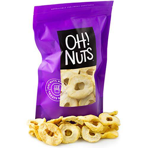 Oh Nuts - Dried Apple - 26oz Bulk | Fresh Dehydrated Apple Fruit Bites for Baking & Snacking | Low Cholesterol, High Fibers, Rich in Vitamin A & C (Dried Apple Rings)