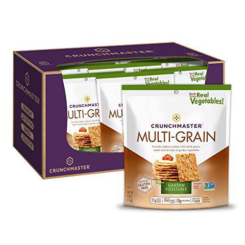 Crunchmaster Multi-Grain Gluten-Free Garden Vegetable, 4 Ounce Bags (Pack of 12)