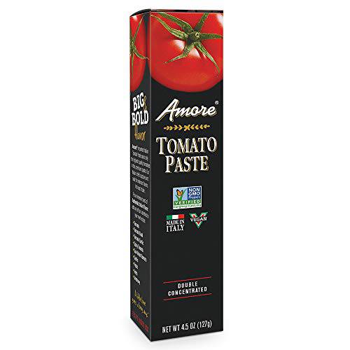 Amore Vegan Tomato Paste In A Tube - Double Concentrated, Non GMO Certitied and Made In Italy (Pack of 12)