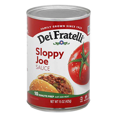 Dei Fratelli Sloppy Joe Sauce - All-Natural Vine-Ripened Tomatoes - No Water, No Corn Syrup, Non GMO, Gluten-Free 15oz - 6 pack