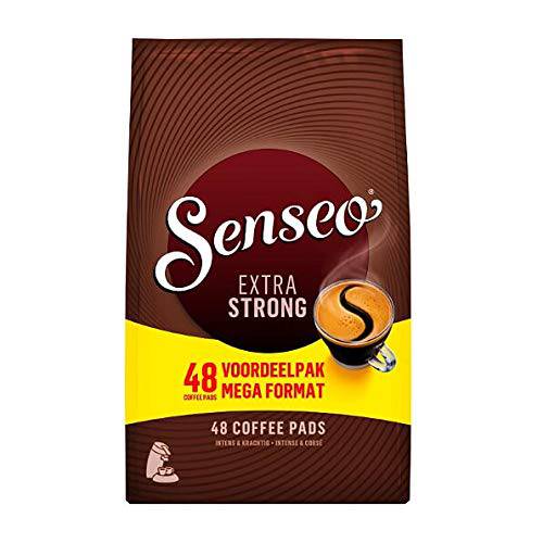 Senseo Extra Strong Dark Roast Coffee Pods, 48 Count (Pack of 10) - Single Serve Coffee Pods Bulk Pack for Senseo Coffee Machine - Compostable Coffee Pods for Hot or Iced Coffee, Cold Brew Coffee