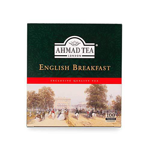 Ahmad Tea Black Tea, English Breakfast Teabags, 100 ct - Caffeinated and Sugar-Free