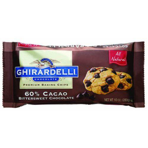 Ghirardelli Chocolate Premium Baking Chips 60% Cacao Bittersweet Chocolate, 10 oz (Pack of 12)