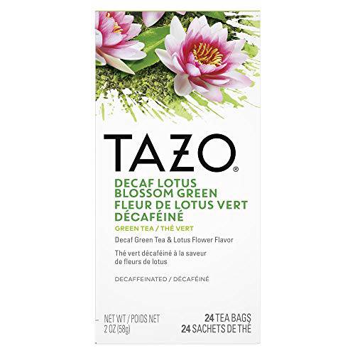 TAZO Decaf Lotus Blossom Green Enveloped Hot Tea Bags Herbal, Caffeine Free, Non GMO, 24 Count, Pack of 6