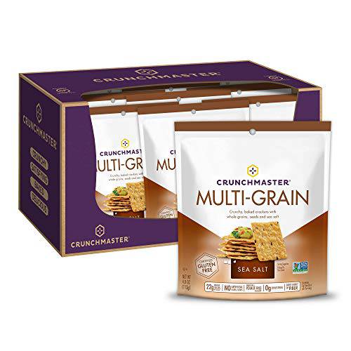 Crunchmaster Multi Grain Gluten Free Sea Salt, 4 Ounce Bags, 12 Count