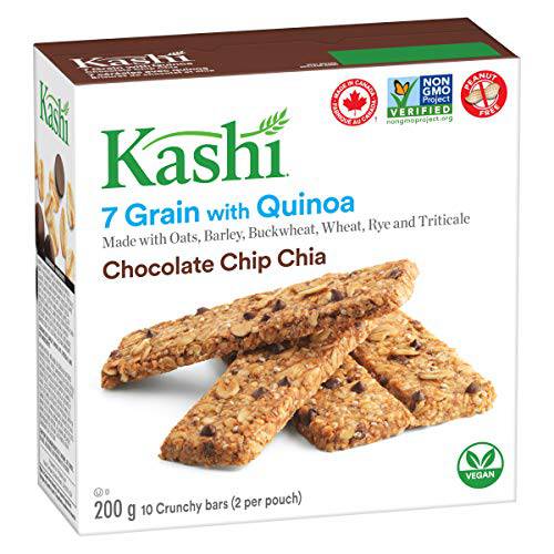 Kashi Seven Grain with Quinoa bars, Chocolate Chip Chia Non-GMO, 200g/7.1oz, box {Imported from Canada}