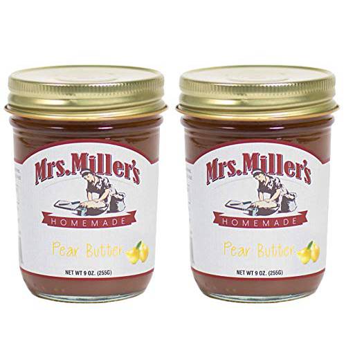Mrs. Miller’s Amish Homemade Pear Butter 9 Ounces - Pack of 2 (No Corn Sugar)