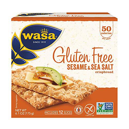 Wasa Gluten Free Sesame & Sea Salt Crispbread, 6.1 oz (Pack of 10)