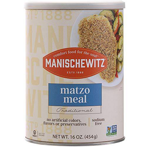 Manischewitz Matzo Meal Canister, 16 Ounce, Great for Breading & for Matzo Ball Mixes (Not for Passover Use)