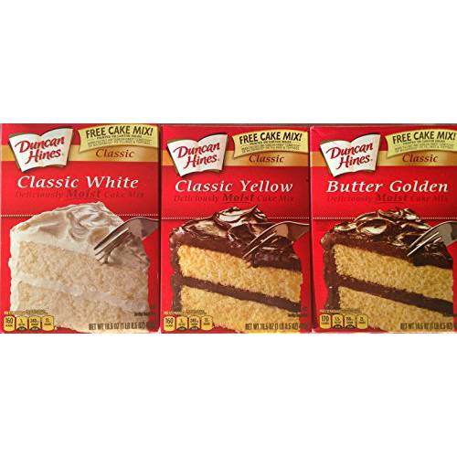 Duncan Hines Cake Mix Classic Variety Pack, 3 Boxes - 1 of Each Flavor